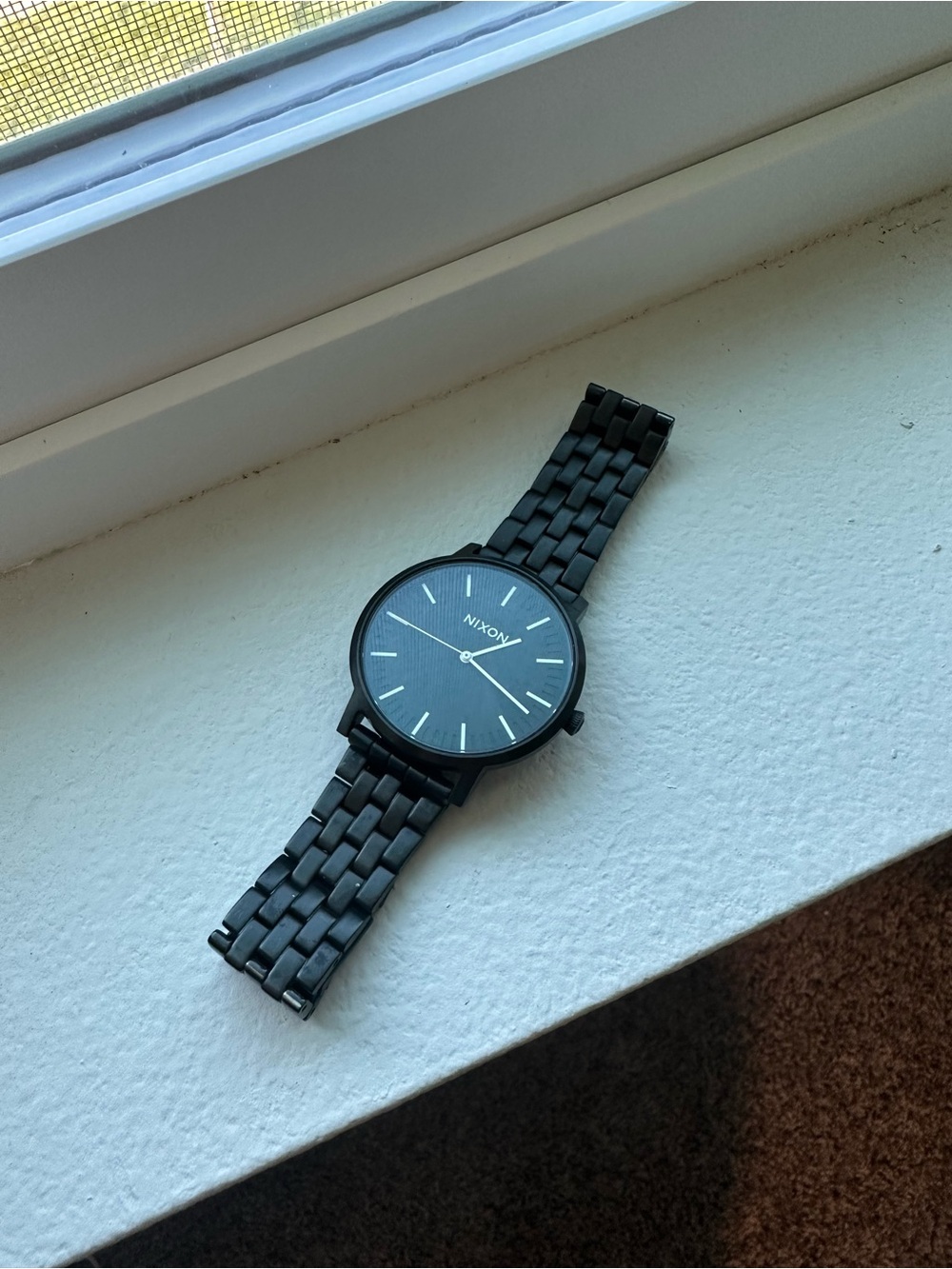 Nixon Watch Black Matte The Porter Stainless Steel Men's Watch Black Dial